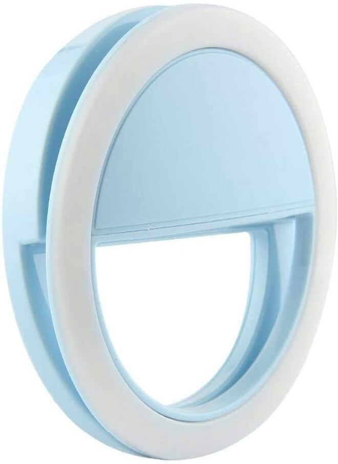 Generic Buteny Rechargeable LED Selfie Light Ring for Smartphones with 3 Brightness Levels, Blue 