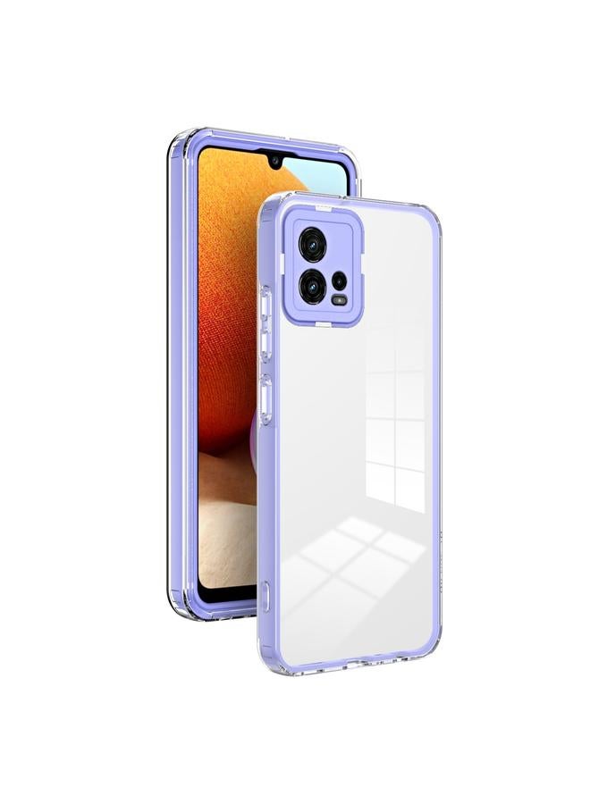 erorex Case For Motorola Moto G72 5G 3 in 1 Clear TPU Color PC Frame Phone Case - Image 1