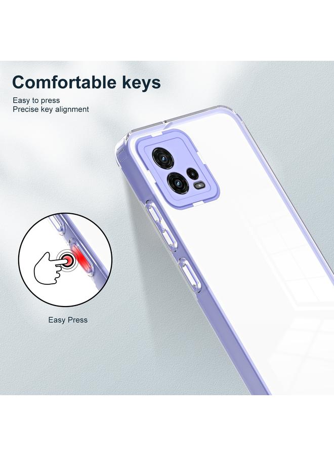 erorex Case For Motorola Moto G72 5G 3 in 1 Clear TPU Color PC Frame Phone Case - Image 5