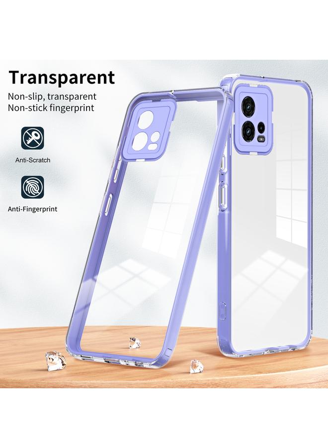 erorex Case For Motorola Moto G72 5G 3 in 1 Clear TPU Color PC Frame Phone Case - Image 2