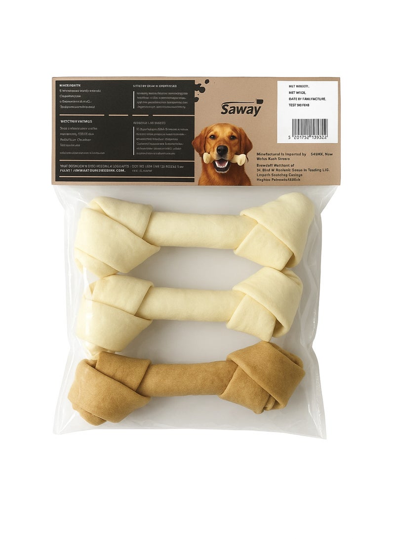Saway Notted Bone Calcium Chew Bone 3 Pcs 6 Inch Size - Image 2