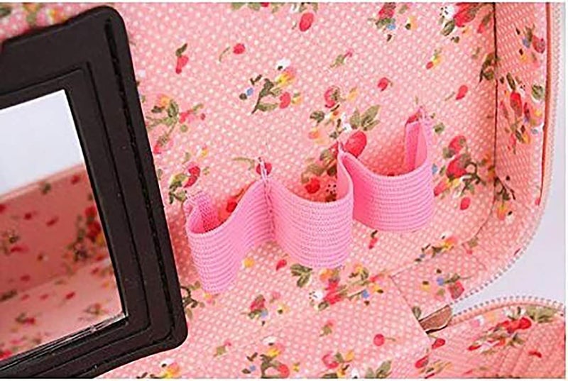 NVF Cosmetic Storage Box  Makeup Lipstick Storage Box  Jewellery Box  Toiletry Box Organizer with Magnifying Compact Makeup Mirror MultiColour - Image 4