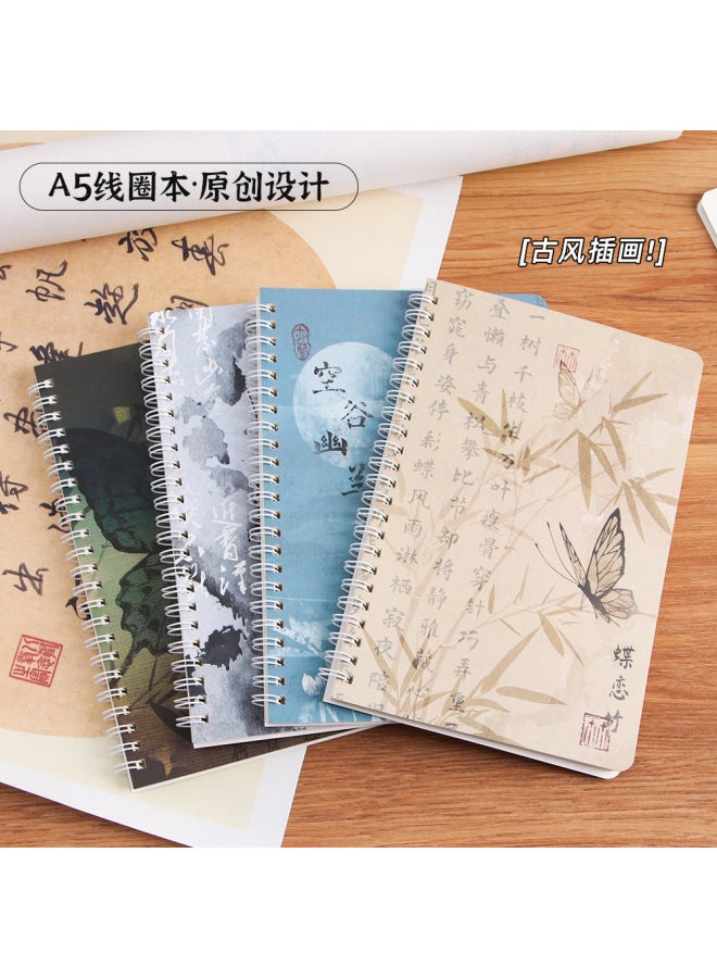 HELPS Creative Antique A5 Coil Book Student Thickened Hand Account Book Retro Horizontal Line Book Loose-leaf Notebook Gift - Image 2