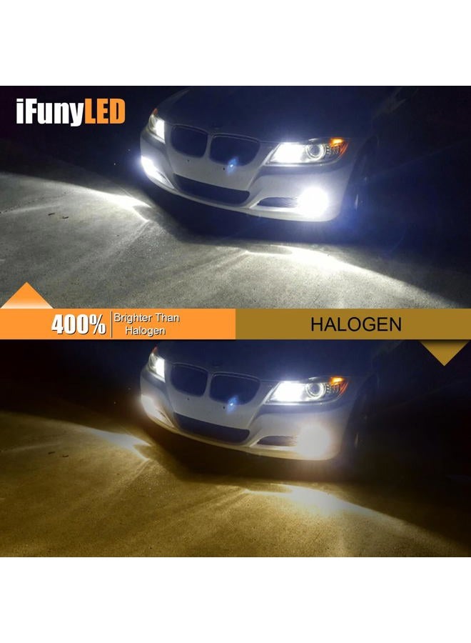 iFunyLED H10 LED Fog Bulbs, Super Bright 9145 9140 LED Fog Lights 6500K Cool White, Plug and Play, Replacement Lights for Cars Trucks SUV, Pack of 2 - Image 2