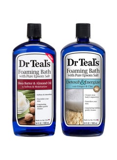 Dr. Teals Foaming Bath Variety Gift Set (2 Pack 34Oz Ea)Soften & Moisturize Shea Butter & Almond Oil & Detoxify & Energize Ginger & Clayblended With Pure Epsom Saltat Home Spa Kit - pzsku/Z7E7A810DD3FAD307B2DEZ/45/_/1707974477/3327b443-f051-4b0a-af0b-e4a0deb004f1