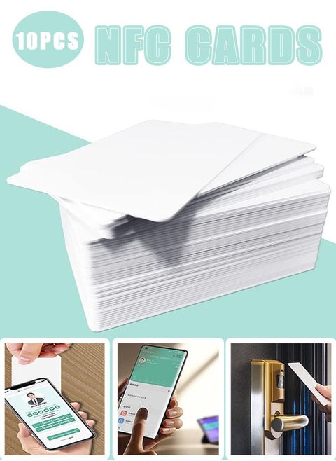 Business Smart Card Programmable Blank Card NFC Card Tag Compatible with All NFC Functions of Mobile Phones 10PCS (85.6mm x 54mm)