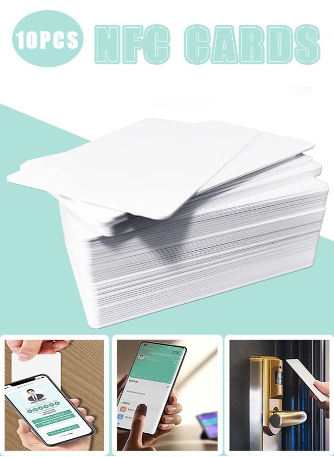 Generic - Business Smart Card Programmable Blank Card NFC Card Tag Compatible with All NFC Functions of Mobile Phones 10PCS (85.6mm x 54mm) - Image 1