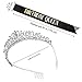 COCIDE Black Gold Sash and Tiara Set Birthday Queen Rhinestone Tiara Headband for Women Girls Party Decoration Kit - Image 2