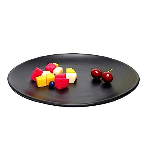 ECOSPIT CONTAINER Unbreakable Melamine Round Full Size Kitchen Dinner Plates Set of 6 Spiral Black Design - Image 5