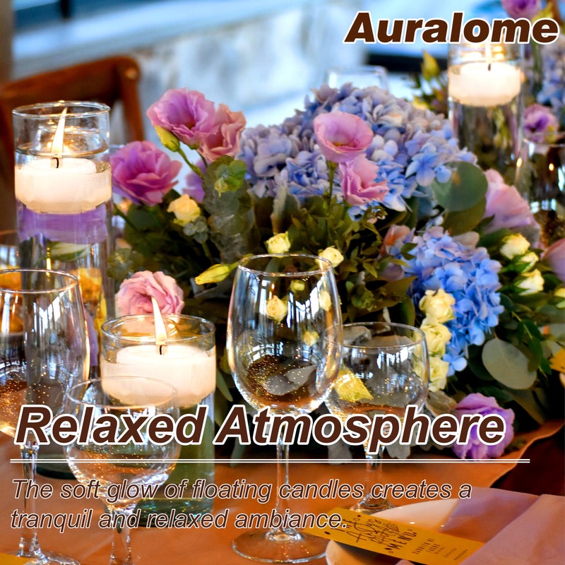 Auralome Floating Candles 2-Inch - 12 Pack White Unscented Floating Candles Smokeless Slow Burning Water Candle Set for Centerpieces Wedding Party Gifts Home Decor - Image 4