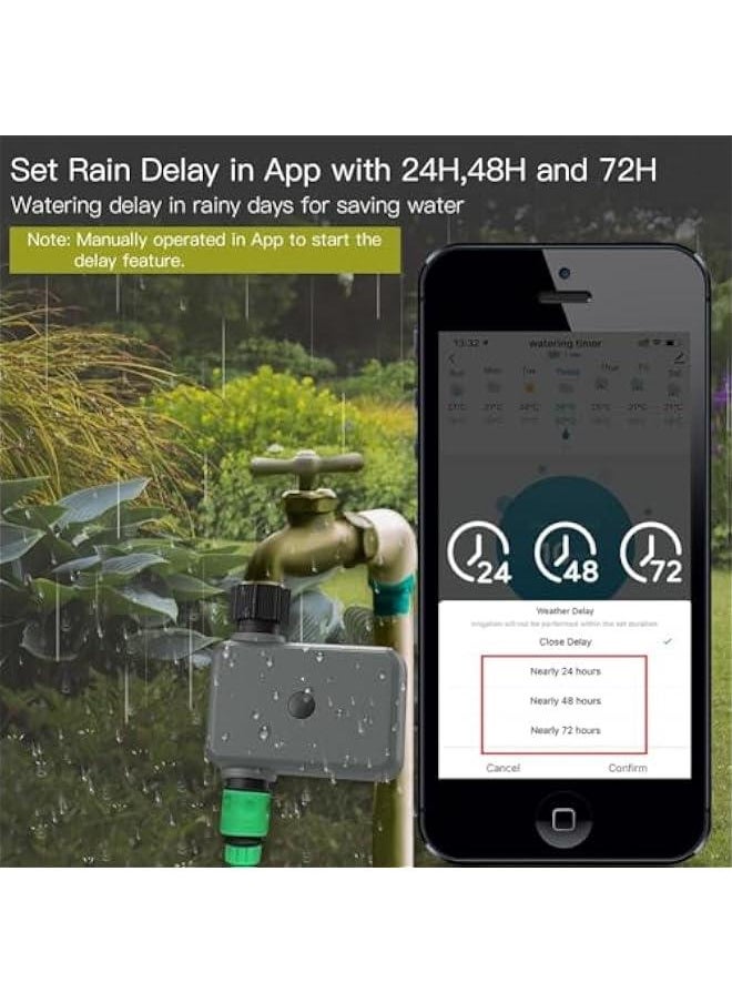 HOOKOR - WiFi Hose Timer Sprinkler Timer, Watering Timer for Hose, Faucet Timer for Water Hose Sprinkler, Smart Sprinkler Irrigation Timer, Independent Watering Schedule, Waterproof - Image 1