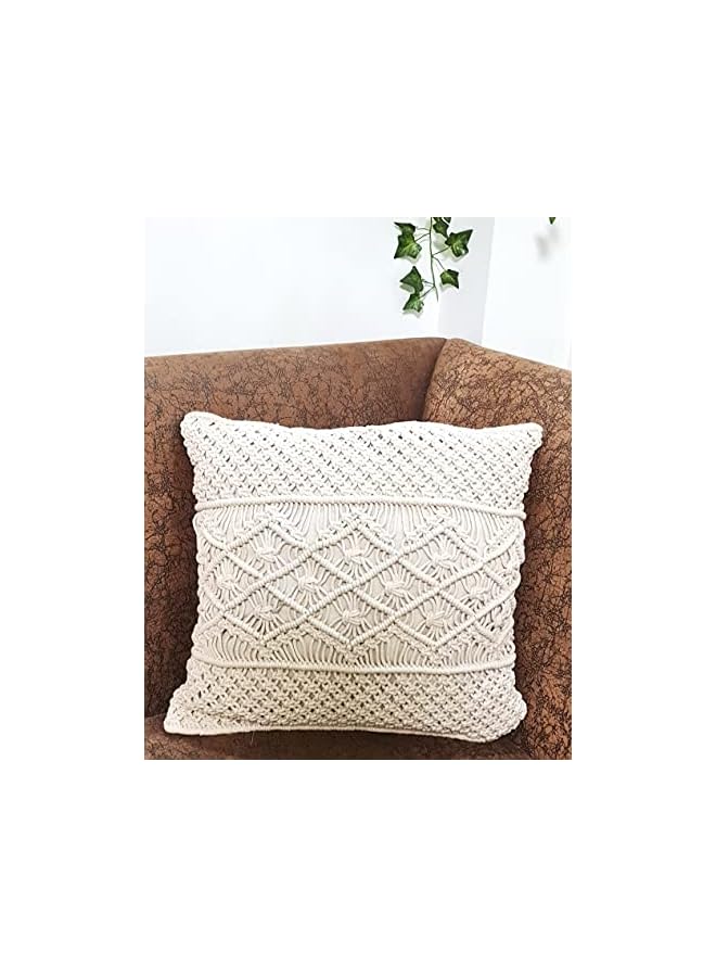 The Bros Beautiful Macrame Cushion Cover Pillow Cover/Throw Pillow Case Decorative Cushion Cover Bed Sofa Couch Bench Car Boho Home Decor Gift - 6 Piece (16 Inches) - Image 4