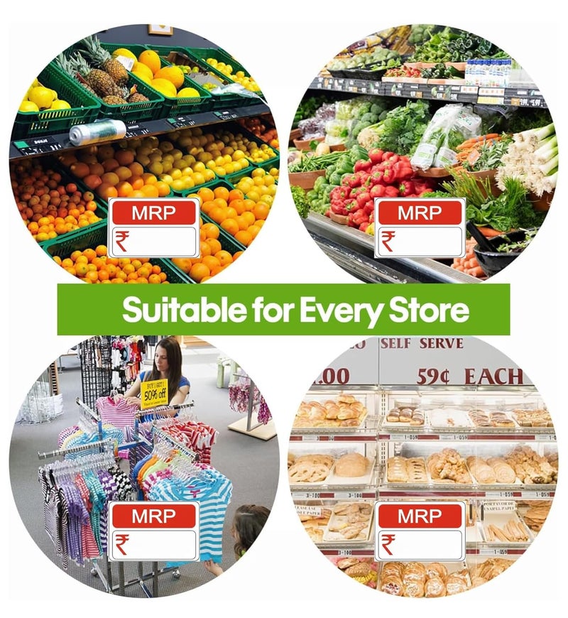 True-Ally 3000Pcs Price Stickers, 38x25mm Self-Adhesive MRP Price Stickers, Price Tags with Large Blank to Print or Write Pricing for Retail. (3 Roll (3000 Labels)) - Image 5