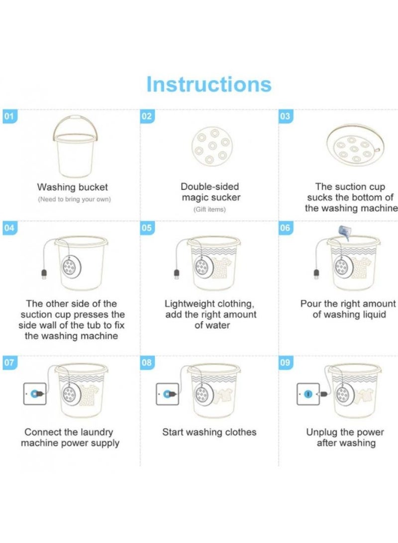 إيونتو غسالة بالموجات فوق الصوتية صغيرة محمولة | تصميم قابل للطي يعمل بمنفذ USB | تنظيف عميق لملابس الأطفال، والملابس الداخلية، وملابس السفر، والملابس الصغيرة - Image 3