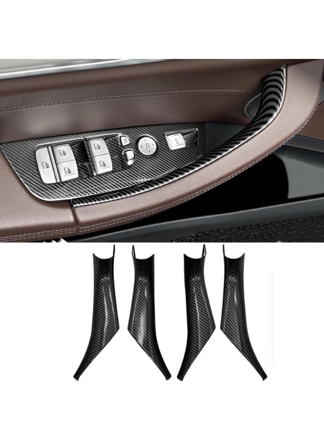 4PCS Car Interior Door Handle Pull Cover for BMW X3 G01 (2018-2023) & X4 G02 (2019-2024) - Carbon Fiber Protective Decorative Trim (20i 30i 30e) - Image 1