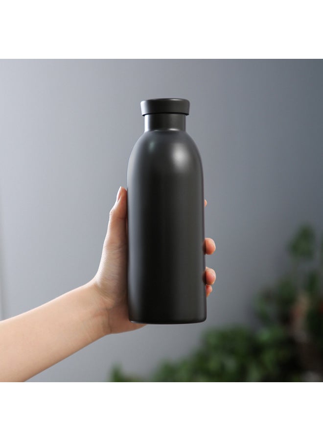 High-value Big-name Bright-face Fashion Thermos Cup 304 Stainless Steel Gift Bottle With Leather Case Portable Water Cup