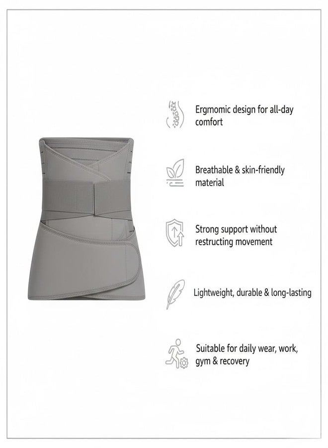 DOLTAS 3-in-1 Post Pregnancy Abdominal Belt for Women - C-Section Abdomen Belt & Belly Wrap for After Delivery Recovery - Adjustable Postpartum Belt, Maternity Belt for Waist, Pelvis & Tummy Support (Free Size) (GREY) - Image 2