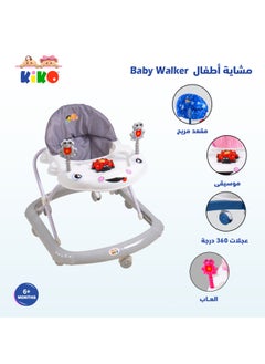 Kiko Baby Walker With Toys - Grey  - Image 2
