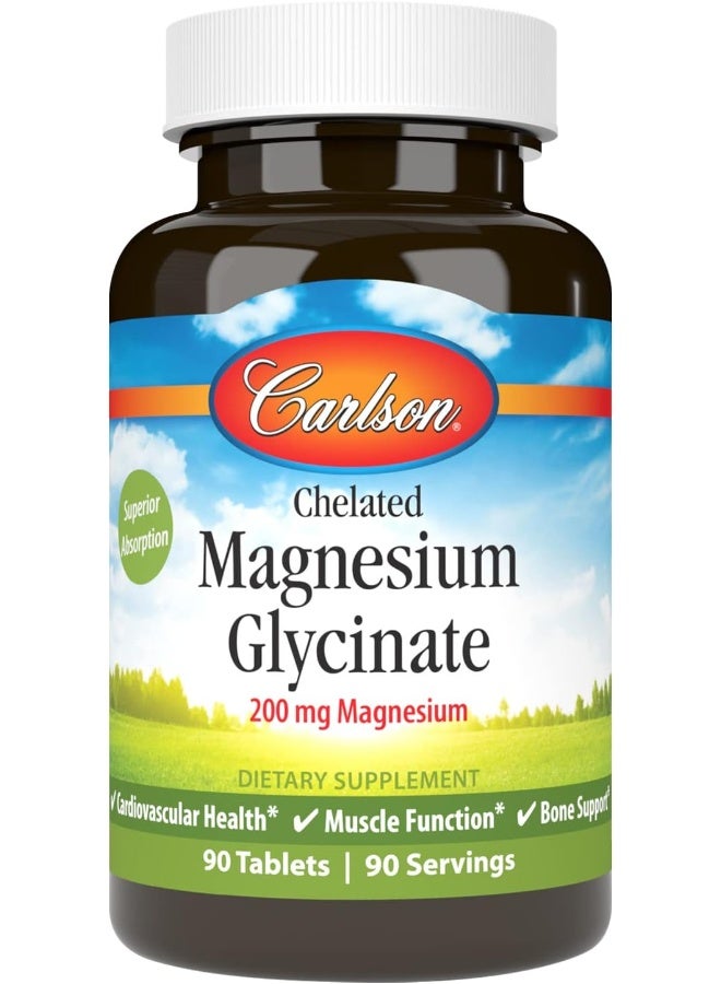 Carlson مغنيسيوم جليسينات مخلب 200 ملغ 90 قرص - Image 2