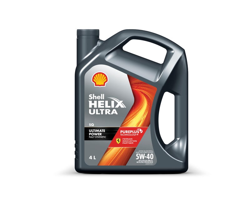 Shell Helix Ultra 5W-40 API SQ Fully Synthetic Engine Oil for Petrol, Diesel, CNG/LPG Cars (4 L) - Image 1