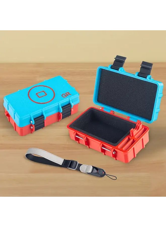 GR3x Camera Protective Case Blue And Red Durable Plastic Shell With Wrist Strap - Image 3