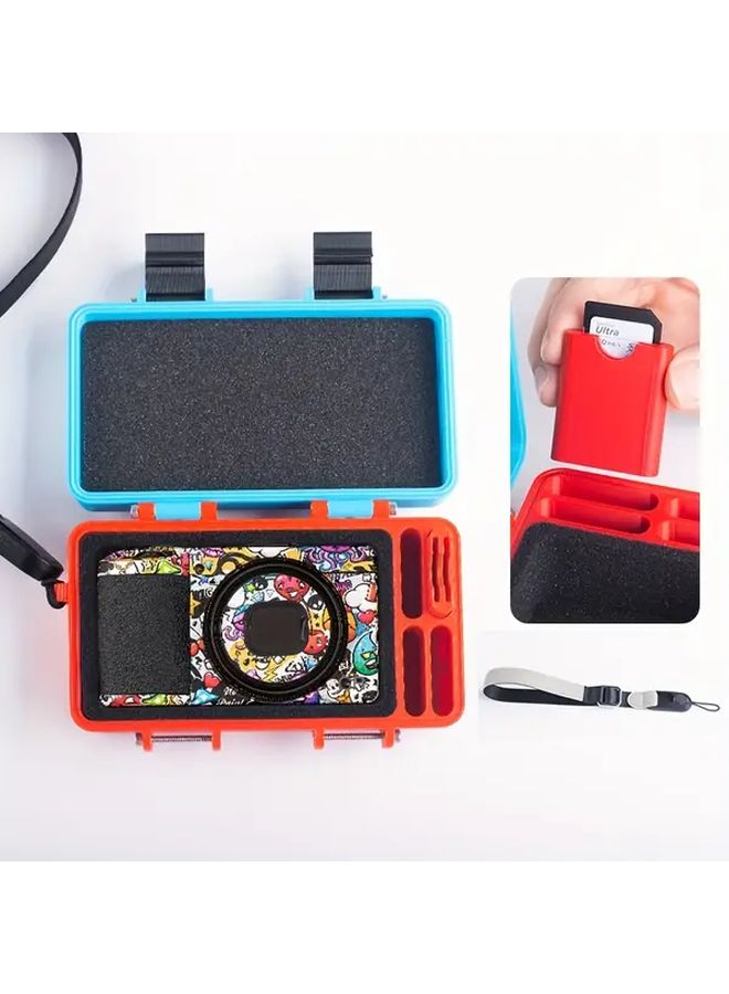 GR3x Camera Protective Case Blue And Red Durable Plastic Shell With Wrist Strap - Image 5