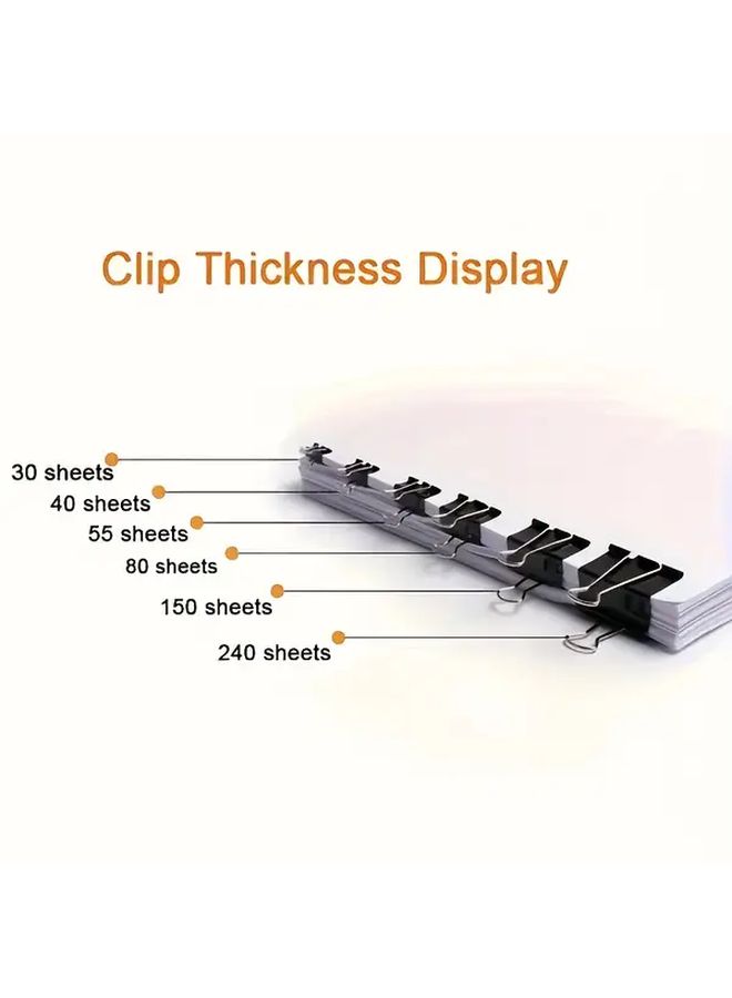 Black Iron Office Document Clips 12 Pack 0.75 Inch Large Capacity Paper Clips - Image 4
