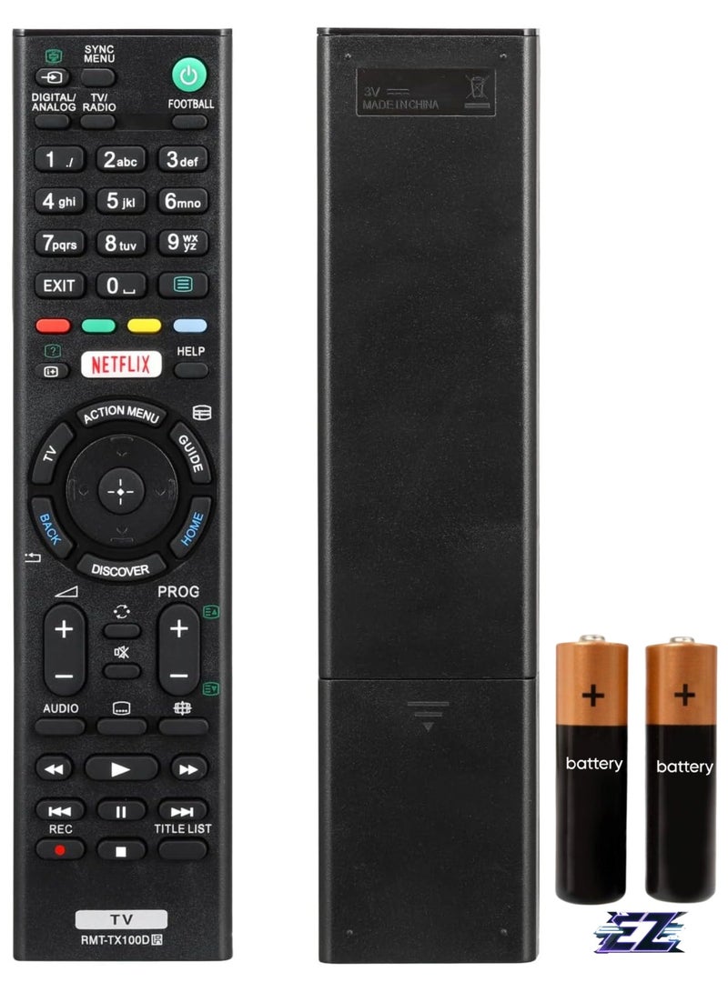 ELTRAZONE Replacement Remote Control for ALL SONY BRAVIA Remote Control RMT-TX100D RMT-TX102D with battery - Image 1