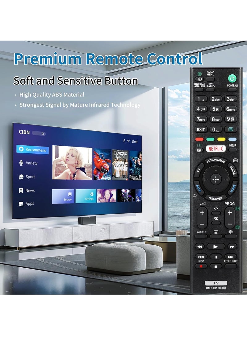 ELTRAZONE Replacement Remote Control for ALL SONY BRAVIA Remote Control RMT-TX100D RMT-TX102D with battery - Image 5