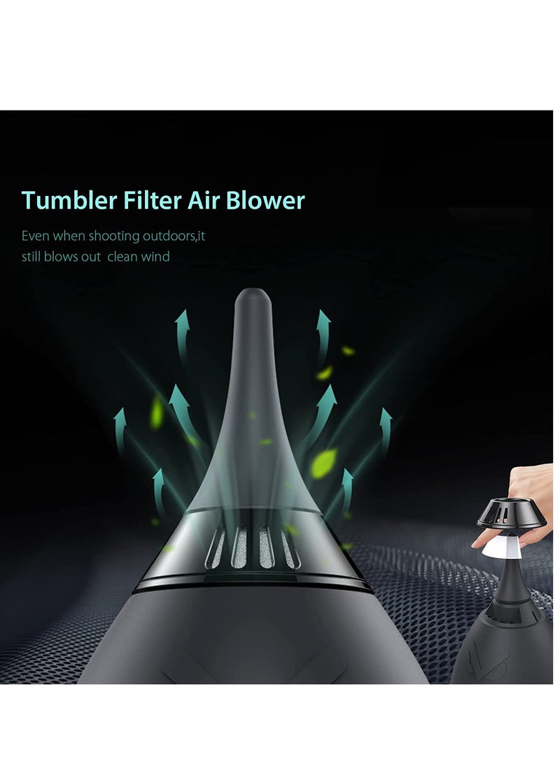 Excefore Air Blower Dust Blaster for Digital, Filter Air Blower with Filter Tumbler Design Lens Cleaning Blower, Compressed Air, for Nikon Sony Canon Cameras Lens Cleaning, Black  - Image 2