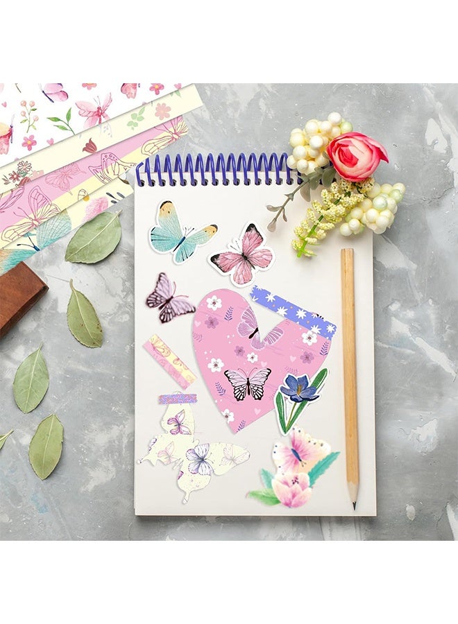 Quantum 24 PCS Scrapbook Paper, Spring Themed Double-sided Printing Cardstock, Double Sided Butterfly Patterns Decorative Craft Paper  for DIY Origami Scrapbooking - Image 4