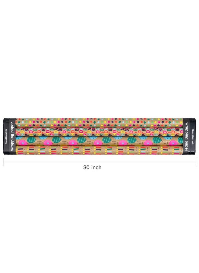 Wrapping Paper Kraft Paper - Colorful Birthday Text Wrap Design - 4 Rolls - 30 Inches X 10 Feet Per Roll - pzsku/Z7E7AFDF292F2C2D73D5CZ/45/_/1733728829/bc38c782-9805-45eb-a41d-bf5af678495b