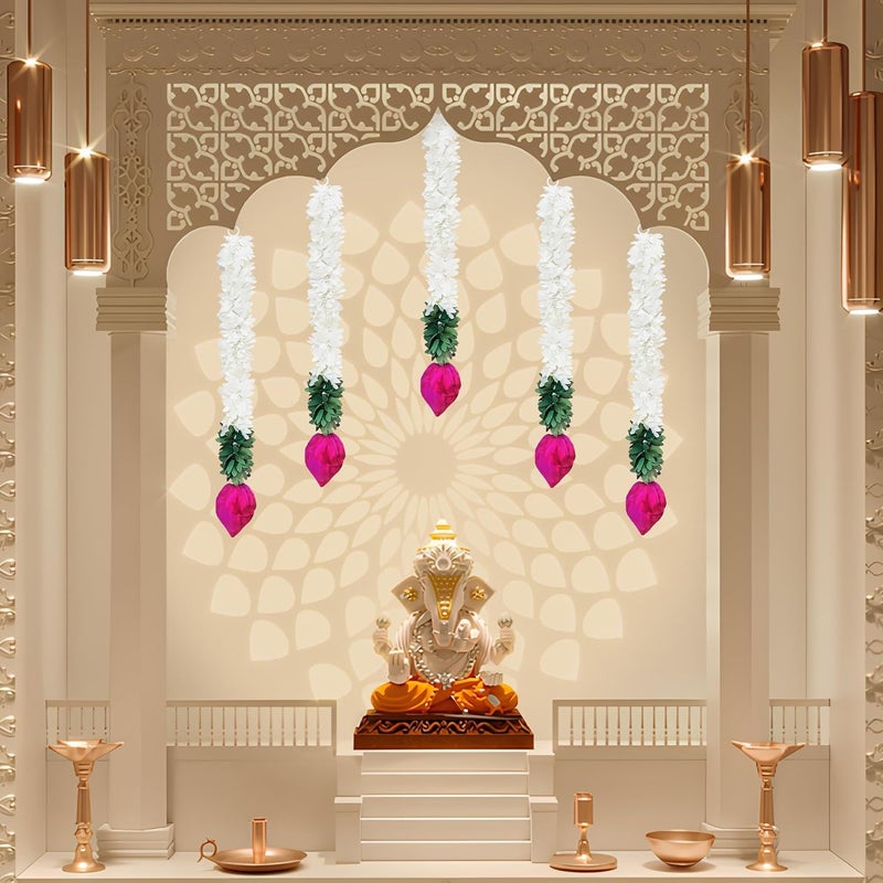 Urban Turtle Ganpati Decoration Items for Home Lotus Wall Hanging for Ganesh Chaturthi Wall Decor Lotus Hanging for Home Decor Ganesh Chaturthi Decoration Items Hanging for Home Decor 10 pcs by Urban Turtle 