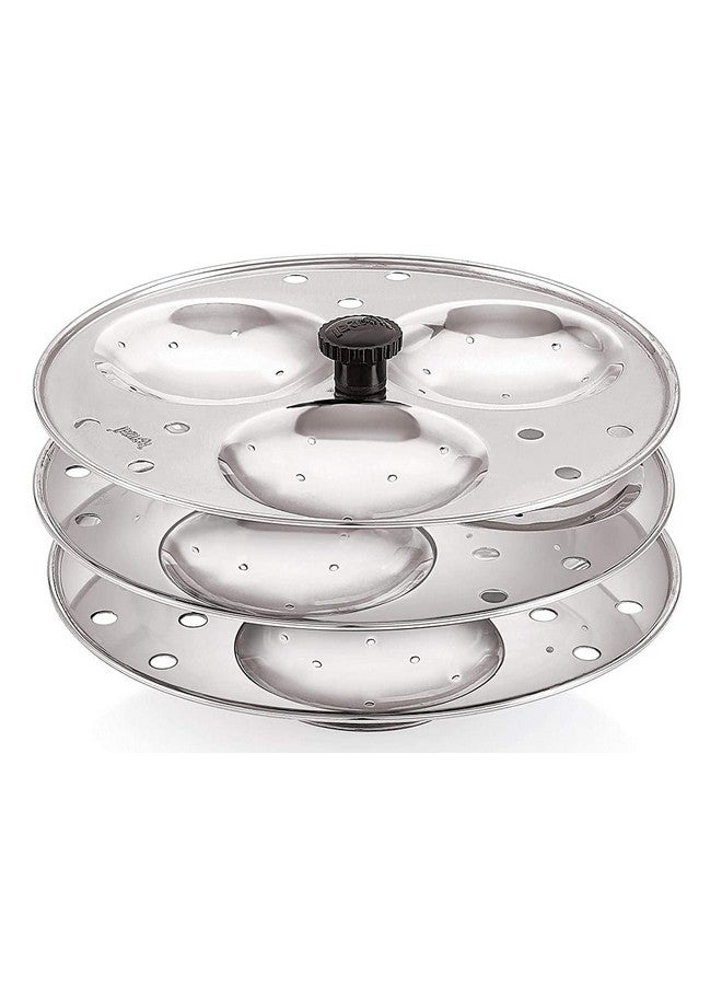 Dynore Stainless Steel Idli Stand Idli Maker 3 x 3 Plates (9 Idli), 9 liter, Silver - Image 1
