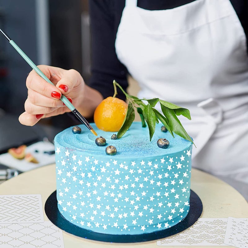 Ivanas 16 Pcs Cake Decorating Stencils Templates Floral Wedding Cake Molds Cookie Fondant Dessert Decorating Supplies Spray Flower Edge Molding Baking Mesh Tool Cake Decor, 25 x 21 cm, CK-25 - Image 5