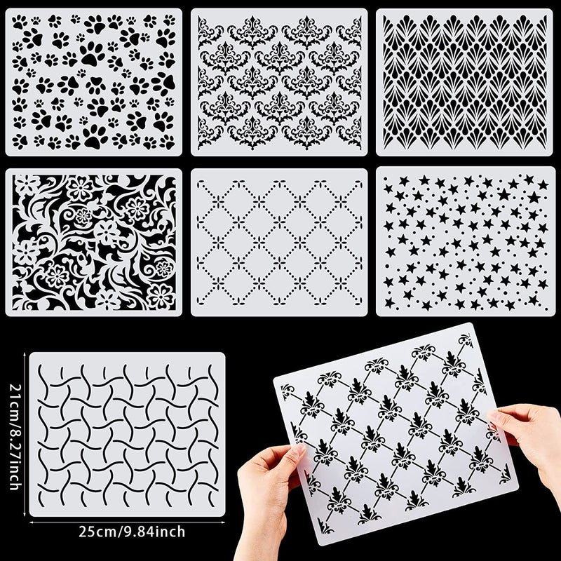 Ivanas 16 Pcs Cake Decorating Stencils Templates Floral Wedding Cake Molds Cookie Fondant Dessert Decorating Supplies Spray Flower Edge Molding Baking Mesh Tool Cake Decor, 25 x 21 cm, CK-25 - Image 2