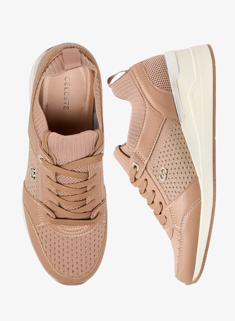 Celeste Women's Textured Lace-Up Wedge Heeled Sneakers