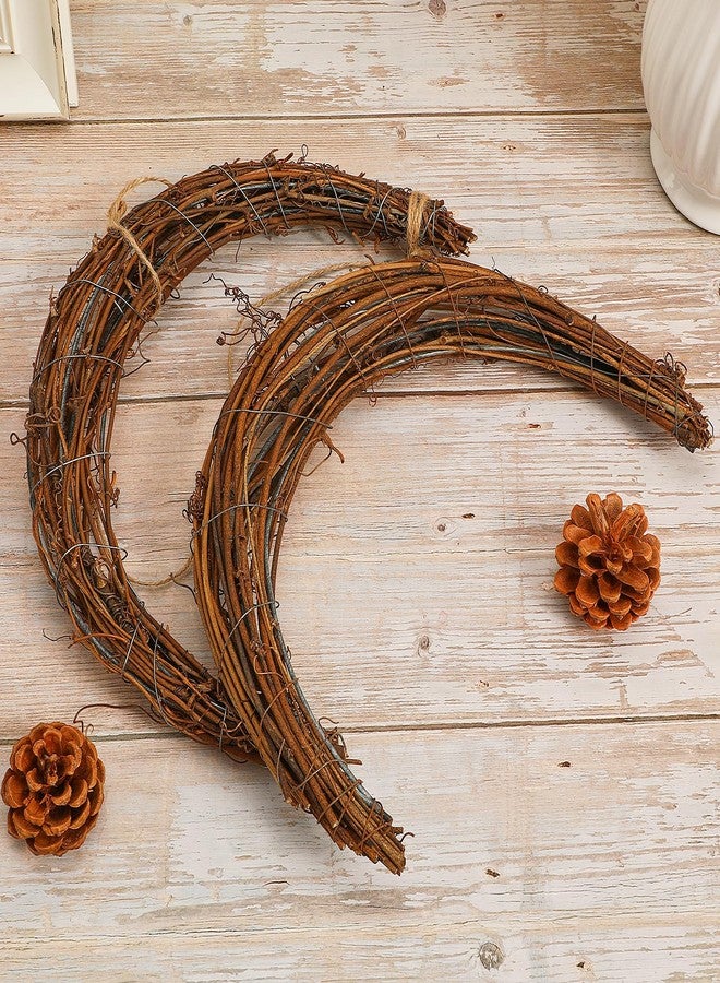 BESPORTBLE 6 Pcs Rattan Garland Moon Decorations Wreaths for Front Door Floral Wreaths for Front Door Rattan Ring Decor Rustic Farmhouse Decor Grapevine for Crafts DIY Wreath Frames - Image 4