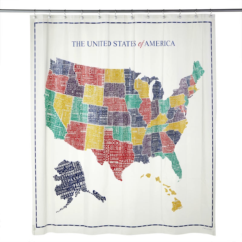 SKL Home by Saturday Knight Ltd USA Map Shower Curtain Multi