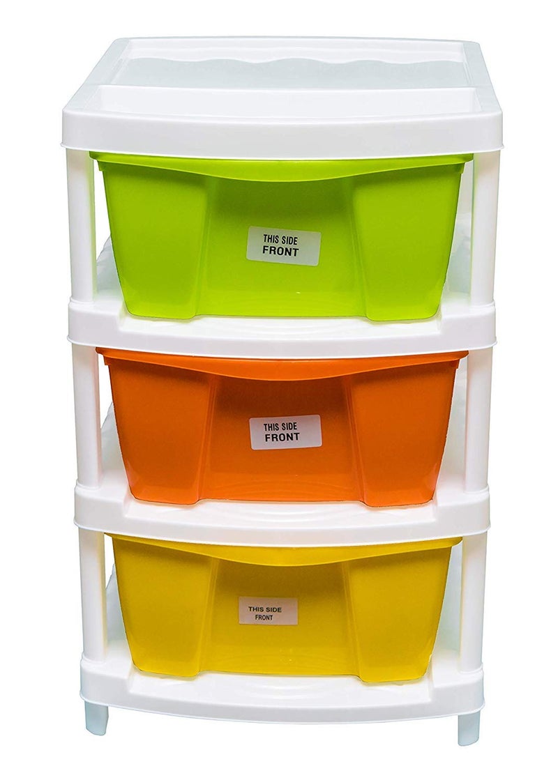 Veer Veer Multipurpose Plastic Modular Multicolour 3 Drawer System Chest Storage Organizer Large Container Rack Set for Home Office and Kitchen  - Image 3