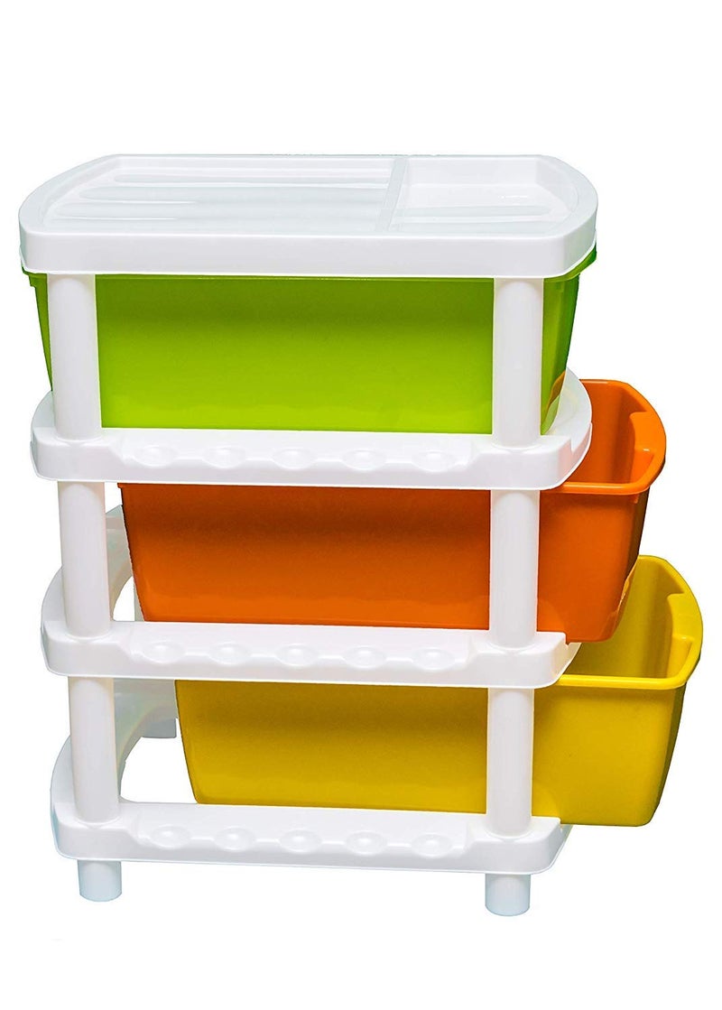 Veer Veer Multipurpose Plastic Modular Multicolour 3 Drawer System Chest Storage Organizer Large Container Rack Set for Home Office and Kitchen  - Image 5