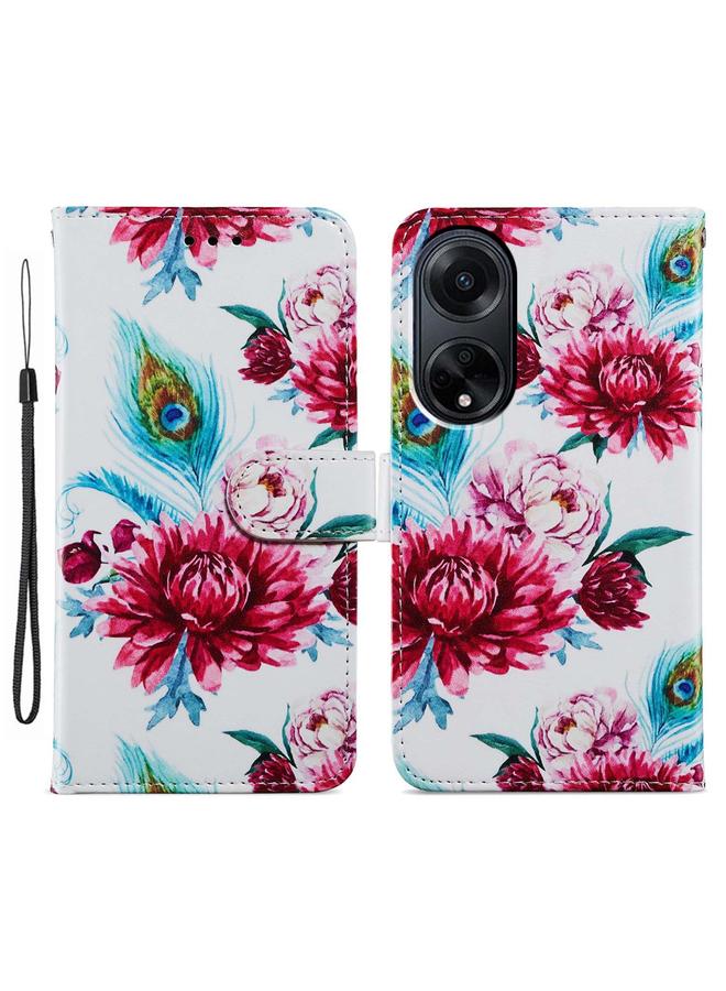 اس-توب جراب هاتف OPPO A98 من الجلد بتصميم أفقي مرسوم - Image 1