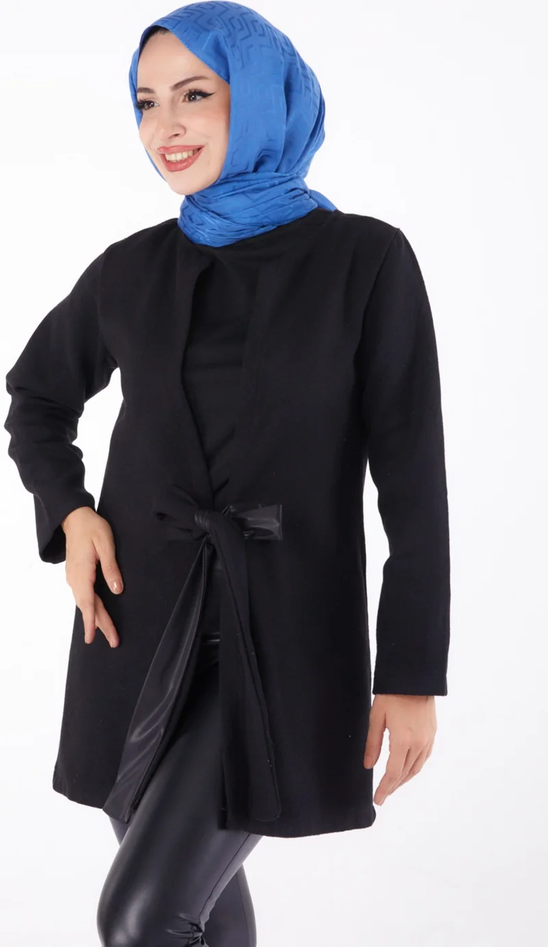 Tofisa Plain Medium Women's Black Cashmere Jacket - 13286