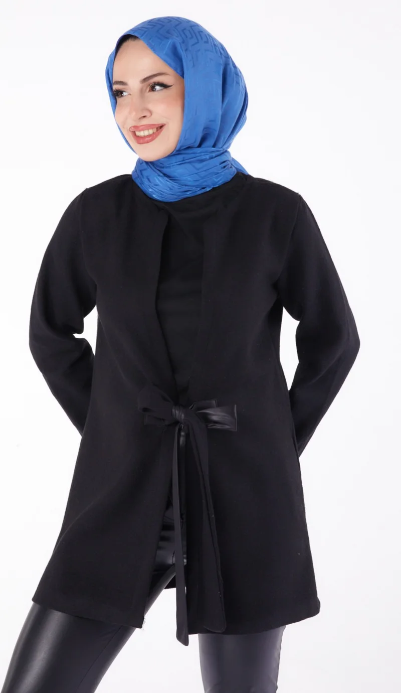 Tofisa Plain Medium Women's Black Cashmere Jacket - 13286