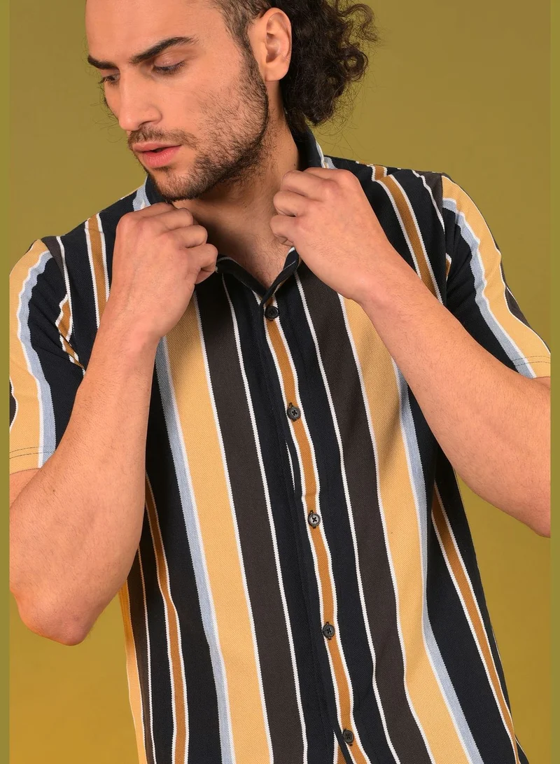 Campus Sutra Short Sleeve Striped Shirt