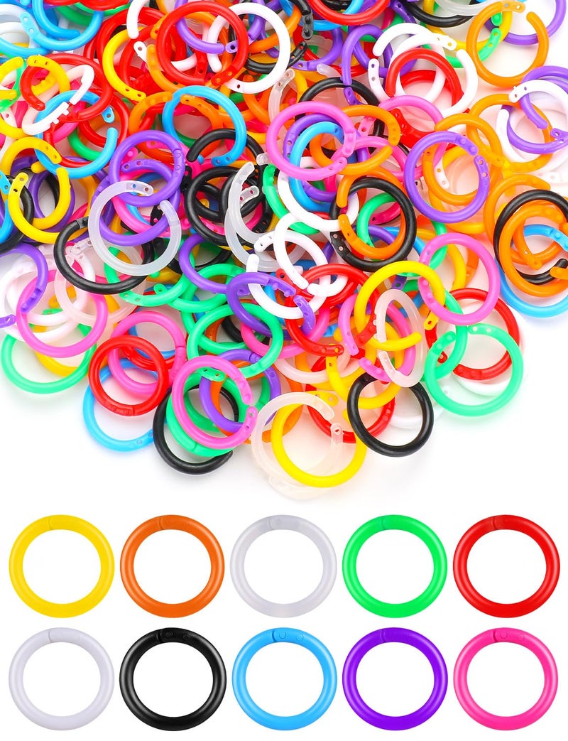 KFPPLXQ 240 Pcs Plastic Binder Rings Rainbow Index Card Ring Small Book Rings for Cards Document Stack School Home Office Use 0.78 Inch 10 Colors - Image 5