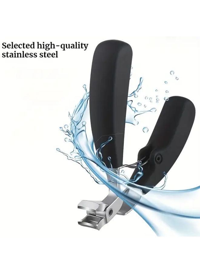 4pcs Large Opening Anti Splash Nail Clippers Ergonomic Durable Steel Toenail Cutter - Image 5