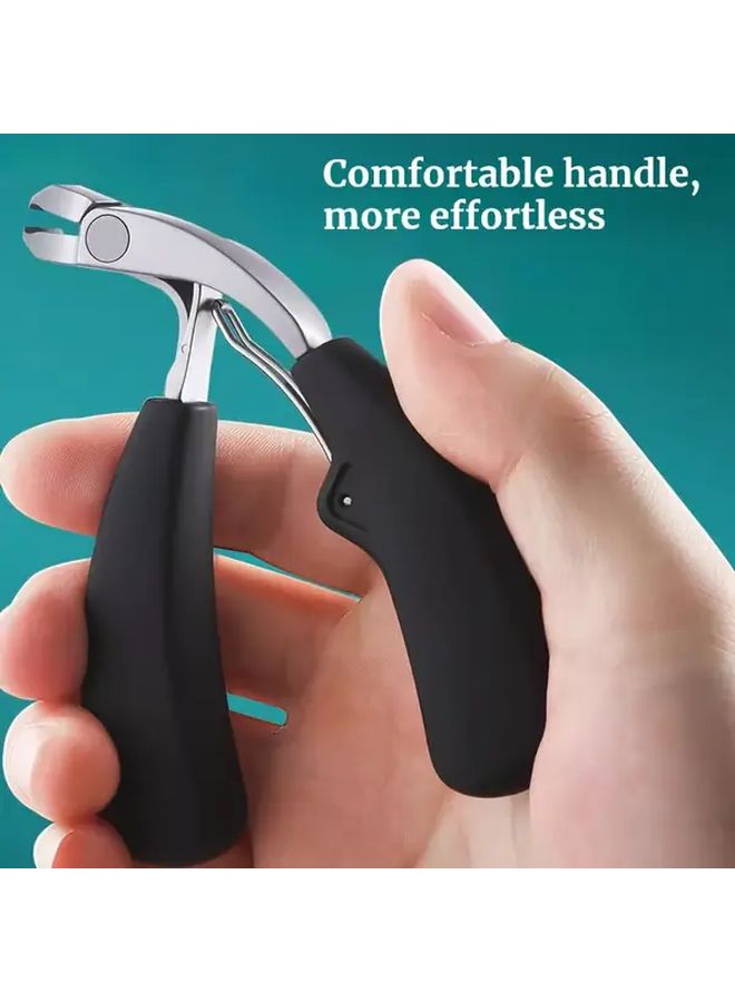 4pcs Large Opening Anti Splash Nail Clippers Ergonomic Durable Steel Toenail Cutter - Image 2