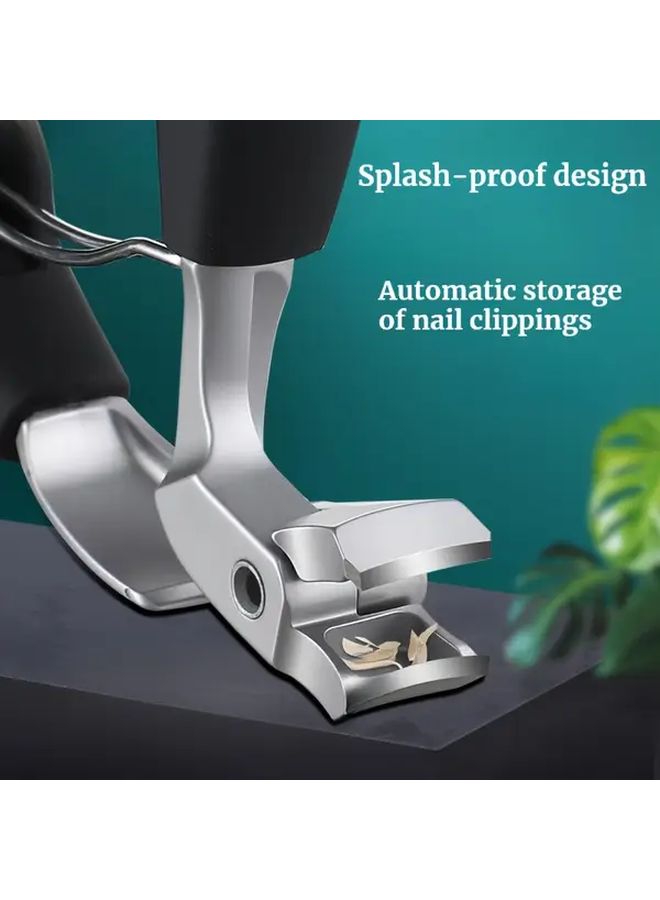 4pcs Large Opening Anti Splash Nail Clippers Ergonomic Durable Steel Toenail Cutter - Image 1