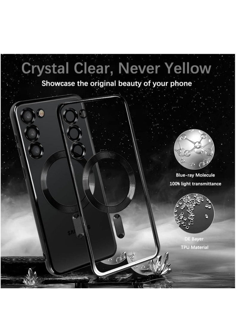 راكسوم حالة واضحة مغناطيسية لحالة Samsmagnetic Clear لـ Samsung Galaxy S23 Plus مع حامي عدسة الكاميرا Magsafe المتوافقة مع TPU TPU مضادة للصدمات مضاد للخلع Caseung Galaxy S23 مع C - Image 2